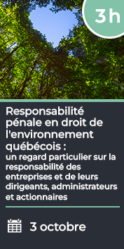 Responsabilité pénale en droit de l'environnement québécois : Un regard particulier sur la responsabilité des entreprises et de leurs dirigeants, administrateurs et actionnaires